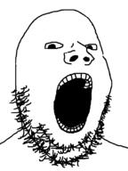 looking_at_you open_mouth soyjak stubble variant:gapejak white_background // 600x800 // 20.8KB