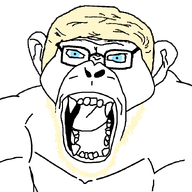 a10_eyes animal blond blue_eyes glasses hair monkey muscles open_mouth series:aryan_soyjaks stubble teeth trend:aryan variant:monkeyjak // 852x852 // 51.7KB