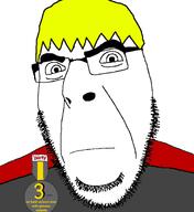 3_years_on_bald_man_glasses_award angry badge closed_mouth nate nate_higgers natejak stubble variant:cobson // 991x1080 // 173.4KB