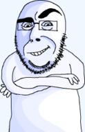 cobsontalks glasses open_mouth pointing rantsona soyjak stubble subvariant:cobsonTALKS variant:cobson // 163x255 // 18.5KB