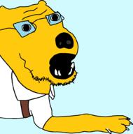 arm clothes ear glasses janny open_mouth soyjak stubble variant:unknown yellow_skin // 986x998 // 22.5KB