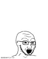 animated glasses open_mouth poyopoyo soyjak stubble variant:soyak zoomzoom // 322x400 // 230.8KB