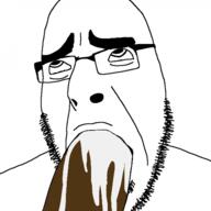 ahegao blacked blowjob brown_skin cum gay glasses meta:pornographic_content nsfw open_mouth penis porn soyjak stubble variant:cobson // 500x499 // 136.8KB
