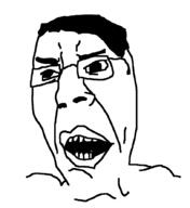 angry distorted glasses hair merge open_mouth series:fusionjaks soyjak subvariant:suspicious_chudjak variant:chudjak variant:cobson // 814x888 // 30.6KB