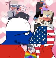 blush countryhuman flag:lgbt_pride_flag flag:russia flag:united_states gay kissing love russia subvariant:flarteyejak united_states yaoi // 962x1010 // 663.6KB