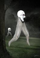 angry crying cryptid dark_background forest fresno_nightcrawler gape monster night obsessed painting side_profile variant:soyak walking // 584x842 // 524.3KB