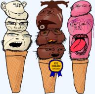 africa aryan award black_skin blue_eyes bone chocolate chocolate_ice_cream cone dark_skin ice_cream lip_plate lips neutral red_eyes series:foodeez! slopjak strawberry strawberry_ice_cream subvariant:chudjak_front subvariant:muscular_chud subvariant:neutralplier tranny vanilla vanilla_cream variant:bernd variant:chudjak variant:cobson variant:feraljak variant:gapejak variant:impish_soyak_ears variant:markiplier_soyjak variant:meximutt variant:soyak white_skin yellow_teeth // 1136x1128 // 564.8KB