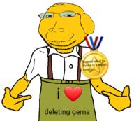 arm award badge ban clothes ear glasses hand i_love janny medal merge meta pointing ribbon smile soybooru soyjak stubble subvariant:massjak text variant:gapejak variant:shirtjak yellow_skin // 618x558 // 118.4KB