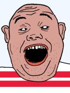 amerimutt black_sclera clothes district_of_columbia ear flag flag:district_of_columbia hair mcdonalds open_mouth red_shirt soyjak stubble teeth transparent_background united_states variant:alicia // 418x555 // 10.7KB