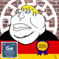a10_eyes aryan award blond blue_eyes closed_mouth eyes_like_the_o-o-cean fat germanium looking_to_the_left no_glasses nose obese series:elemental_mutts sonnenrad spinning_symbol stubble text trend:aryan variant:meximutt // 1080x1080 // 3.8MB