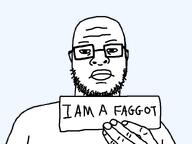 clothes faggot glasses hand holding_object holding_paper nigger_lips paper redraw soyjak stubble template text variant:skajyosjak white_shirt white_skin // 800x600 // 13.1KB