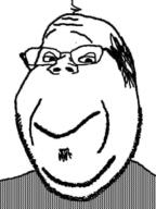 balding closed_mouth distorted glasses hair soyjak stubble subvariant:wholesome_soyjak variant:gapejak // 600x800 // 57.7KB