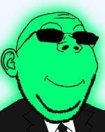 black_jacket central_intelligence_agency clothes federal_bureau_of_investigation glasses glowie glowing green_skin necktie subvariant:happiz subvariant:shrimpish suit suit_and_tie sunglasses variant:gapejak // 572x724 // 54.4KB