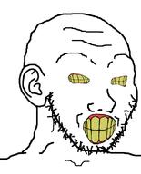 clenched_teeth closed_mouth ear soyjak stubble variant:soyak yellow_teeth // 644x800 // 41.3KB