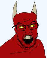 demon evil horn red_skin rotten_teeth variant:feraljak yellow_eyes yellow_sclera // 1025x1250 // 31.2KB