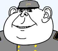 closed_mouth clothes confederate fat hat impish looking_at_you shaved smile subvariant:okynnig transparent_background uniform variant:impish_soyak_ears // 700x617 // 29.2KB
