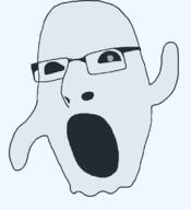 arm dead emoticon ghost glasses grey_eyes open_mouth series:soymoji soyjak variant:cobson // 721x789 // 14.1KB