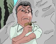 angry arm clothes drawn_background firearm frown glasses gun hair hand holding_gun holding_object holding_pistol james_bond pistol ring soyjak the_man_with_the_golden_gun variant:gapejak weapon white_hair white_skin // 1652x1278 // 109.7KB