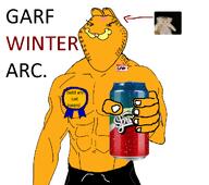 angry arm artist:sabiopajin award bald bald_cat buff can ear garf_(user) giving glasses hand holding_object holding_sproke meta:tagme name_tag shorts smile soyjak sproke stubble subvariant:impish_meowjak text user=sabiopajin variant:impish_soyak_ears winter winter_arc // 1056x937 // 199.8KB