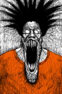 glasses orange_shirt prisoner schizo schizophrenia screaming soyjak stubble subvariant:schizojak variant:markiplier_soyjak // 1048x1584 // 230.6KB