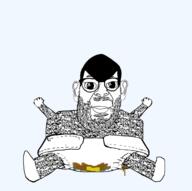 beard closed_mouth diaper ear foot full_body glasses hair hairy hand oh_my_god_she_is_so_attractive piss poop soyjak subvariant:its_out_get_brandon subvariant:pissbaby variant:brandon variant:its_out_get_in_here // 1941x1935 // 960.6KB