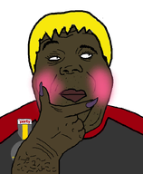 1_year_on_bald_men_with_glasses_website award badge blond brown_skin subvariant:hunky_twink_sex_machine thinking variant:alicia wig yellow_hair // 592x720 // 131.8KB