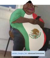 black_skin fat flag:mexico holding_object holding_phone mexico obese obsessed_brimstone phone satoko_houjou(namefag) shart sitting text variant:meximutt // 1080x1244 // 715.4KB