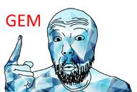 bald beard gem gem_skin mouth_closed pointing soyjak text wrinkles // 1075x720 // 466.7KB