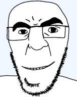 closed_mouth fixed glasses happy looking_at_you redraw smile soyjak stubble template transparent_background variant:godjak // 1000x1255 // 55.4KB