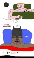 Warrior-Z(user) acne aryan batman big_cheeks big_lips black_cube blanket discord dream fat flag:iraq gigachad head iraq islam mask nigger obese scar shitskin sleeping variant:chudjak variant:feraljak white_background // 1920x3254 // 159.5KB