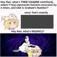 anime beaver math text touhou variant:cobson video_game yakumo_ran // 2000x2000 // 1.5MB