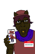 animal_ears brown_skin clothes hair jimbo_(namefag) meta:namefags name_tag niko_(oneshot) oneshot oneshot_pedo_nigger open_mouth phone scarf variant:blakjak variant:kistjak // 616x945 // 110.4KB