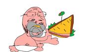 baby babyjak caca diaper doll drawfag eyebrows food gartic_phone glasses hungry nose pacifier sandwich stubble subvariant:babyjak variant:gapejak white_background // 758x424 // 56.2KB