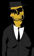 black clothes eyes gold red skeleton suit teeth variant:cobson // 948x1547 // 132.7KB