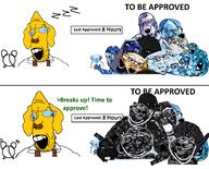 arm clock closed_mouth clothes coal coal_skin deformed diamond gem gem_skin glasses greentext hand irritated janny lips multiple_soyjaks onyx open_mouth stubble subvariant:massjak subvariant:soyak_(irritated) subvariant:soyak_(smug) tanzanite text topaz variant:a24_slowburn_soyjak variant:chudjak variant:cobson variant:deformedenberg variant:feraljak variant:gapejak variant:impish_soyak_ears variant:parrotjak variant:shotjak variant:sobot variant:soyak variant:yurjak yellow_skin // 3000x2426 // 3.2MB