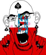 animal bbc blush ear facial_mark flag flag:thuringia forehead_mark germany glasses hair hand lion nose_piercing nose_ring open_mouth painted_nails queen_of_spades soyjak star_(symbol) stubble subvariant:slutson subvariant:spadeson tattoo thuringia variant:cobson // 723x861 // 102.6KB