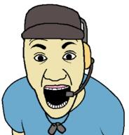 arm blue cap clothes dogtag hat headset open_mouth scout scout_(tf2) soyjak team_fortress_2 tshirt variant:el_perro_rabioso video_game white_skin // 766x800 // 27.7KB