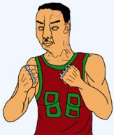 88 arnold_shpitz boxing brass_knuckles fist hand hitler_mustache infinity_franchise jersey lisa_(game) squinting variant:chudjak vein // 1530x1799 // 61.9KB