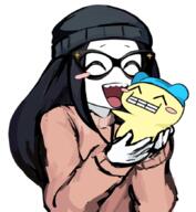 2soyjaks clothes glasses hair hand holding_object mametchi variant:mameson variant:soytan // 804x872 // 335.5KB