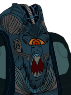 alien angry bloodshot_eyes blue_skin ear enemy eyebrows gargantua gums half-life looking_at_you open_mouth orange_eye shading stubble subvariant:feralrage teeth transparent_background variant:feraljak vein xen_creature yellow_sclera // 1500x2000 // 383.6KB