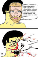 asian blood chad glasses gook punch speech_bubble stopasianhate variant:chudjak yellow_skin // 630x956 // 303.1KB