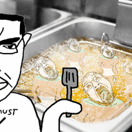 animated bloodshot_eyes chud closed_mouth clothes crying dead fryer full_body hanging holding_object lipstick mcdonalds millions_must_die multiple_soyjaks open_mouth pun purple_hair rope soyjak spatula subvariant:pol_face tongue tranny variant:bernd variant:chudjak yellow_teeth // 780x438 // 306.8KB