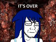 anime blue_hair closed_eyes female glasses gore hair its_over saya saya_no_uta sleeveless_shirt text variant:soyak video_game visual_novel // 1280x960, 30s // 8.3MB