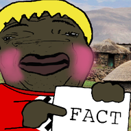 pol_(soyjak.party) black_skin blond fact flag:nazi_germany hand holding_object holding_sign hut irl_background lesotho nigger pointing shitskin subvariant:hunky_twink_sex_machine subvariant:wideniggersignpointing variant:alicia village // 581x585 // 203.8KB