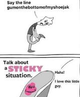 bubblegum objectsoy pun say_the_line shoe smile soyjak text variant:impish_soyak_ears // 720x872 // 59.4KB