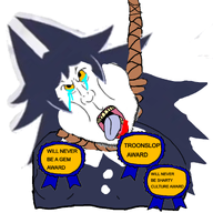 ack ack! artist:chauvin award bleeding_mouth blood cry crying drool fundamental_paper_education subvariant:meximutt_front suicide teardrop teeth troonslop variant:meximutt yellow_eyes // 1280x1280 // 736.9KB