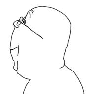 bald clean_shaven eyebrows forehead_wrinkles glasses happy no_beard no_ear no_ears no_stubble profile shaven side side_profile side_view smile subvariant:gapejak_side subvariant:wholesome_soyjak teeth variant:gapejak wholesome // 867x952 // 5.2KB