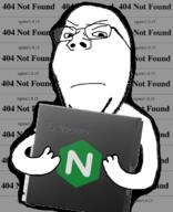 angry arm closed_mouth computer glasses hand holding_object nginx server soyjak stubble subvariant:wholesome_soyjak variant:gapejak // 560x689 // 176.4KB