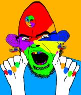 4soyjaks arm baby colorful deformed ear earring eyelashes glasses hand mustache open_mouth painted_nails soyjak stubble subvariant:jacobson subvariant:slutson tranny variant:a24_slowburn_soyjak variant:cobson variant:david // 723x851 // 172.0KB