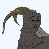 animal fur goat horn series:animaljaks smile soyjak variant:chudjak // 600x600 // 78.6KB